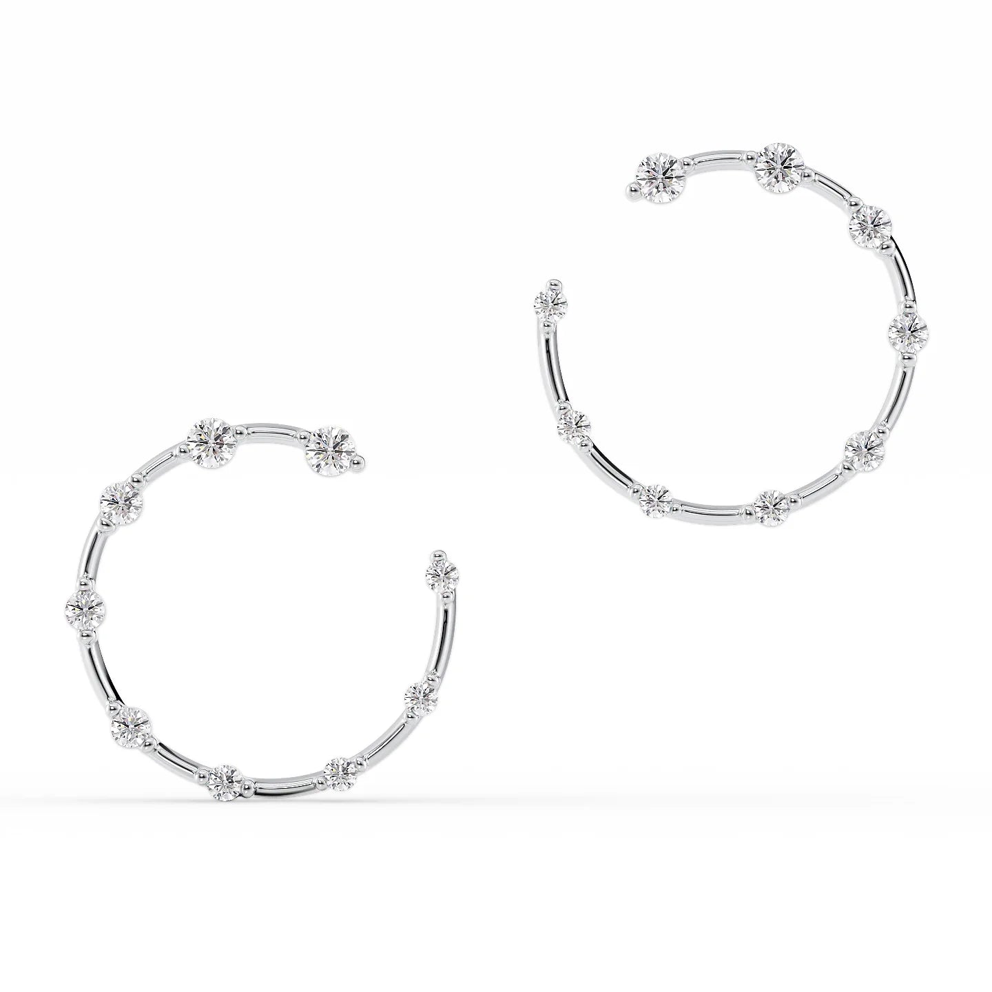 modern tiered moonstone earrings-Distance Hoops