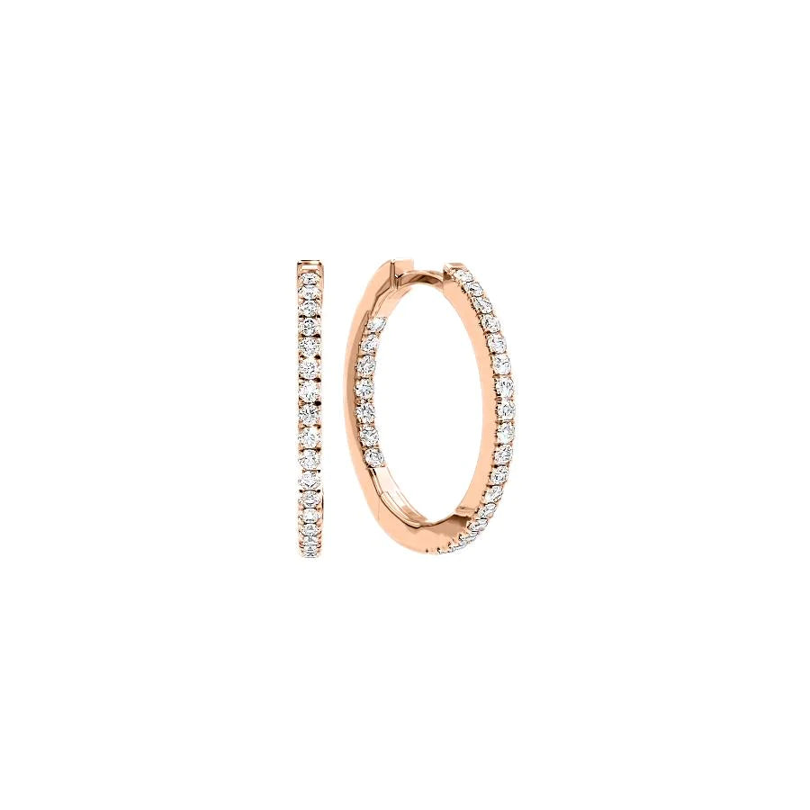 boho-inspired aventurine earrings-20mm Inside Out Pave Hoops