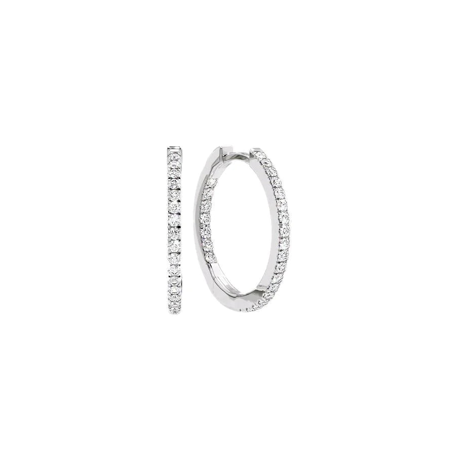 artisan-crafted rose earrings-20mm Inside Out Pave Hoops