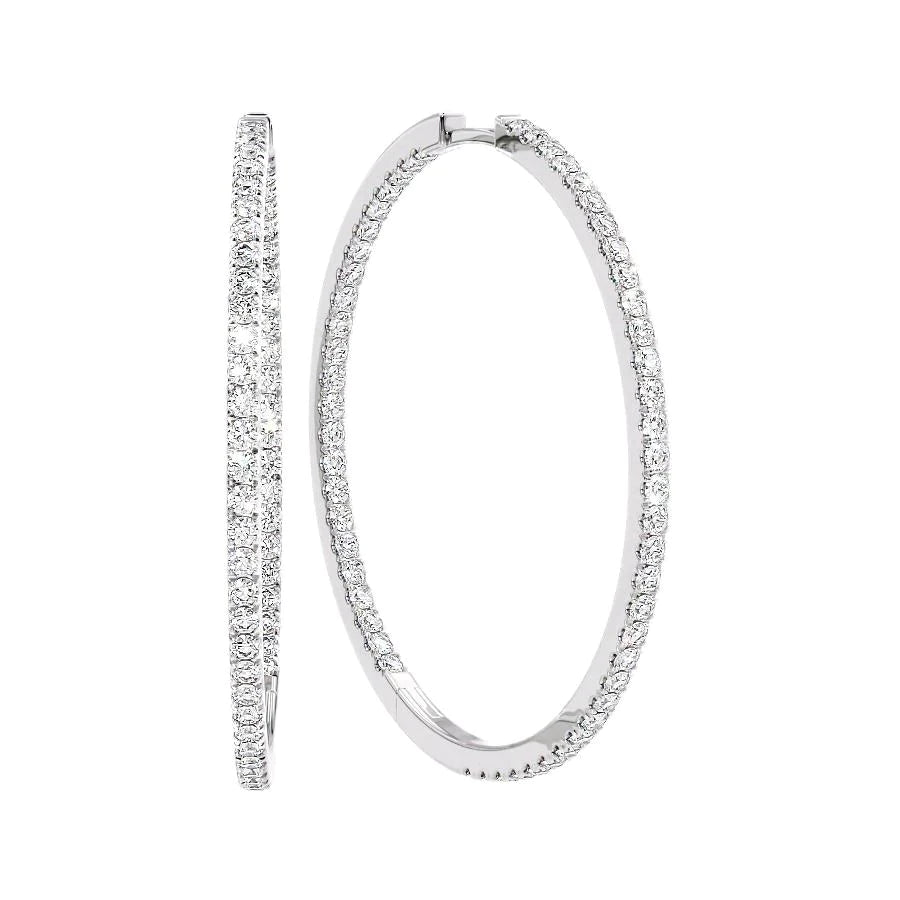 minimalist slope peak earrings-40mm Inside Out Pave Hoops