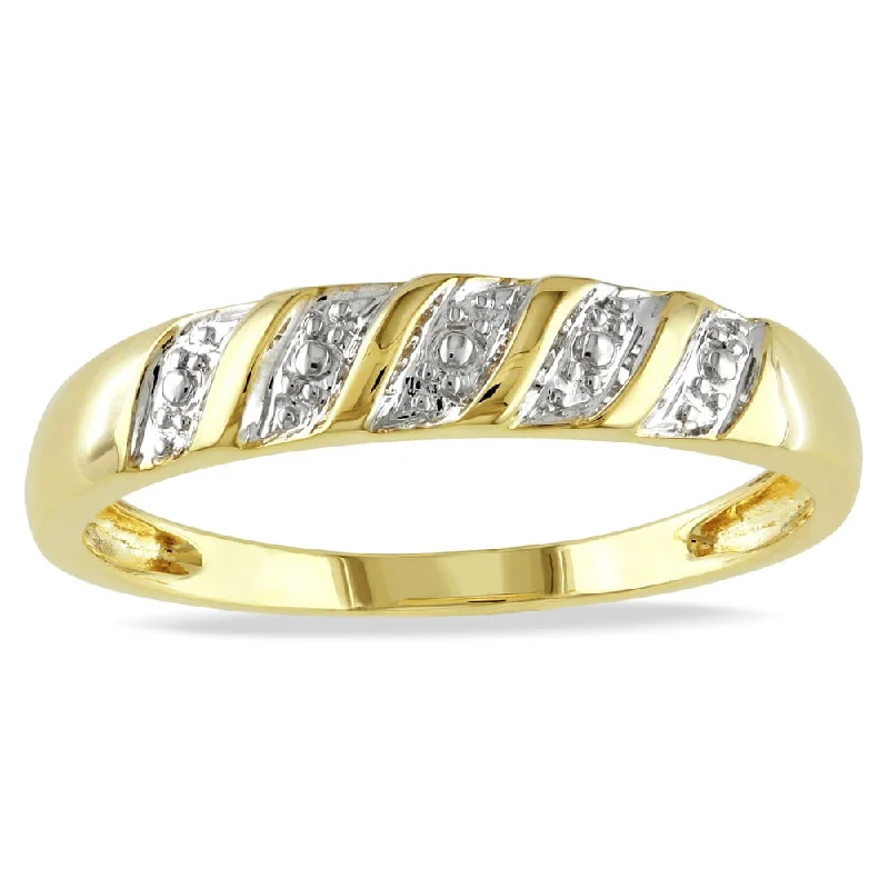 eight-stone promise ring-Miadora 10k Yellow Gold Men's Wedding Band Ring