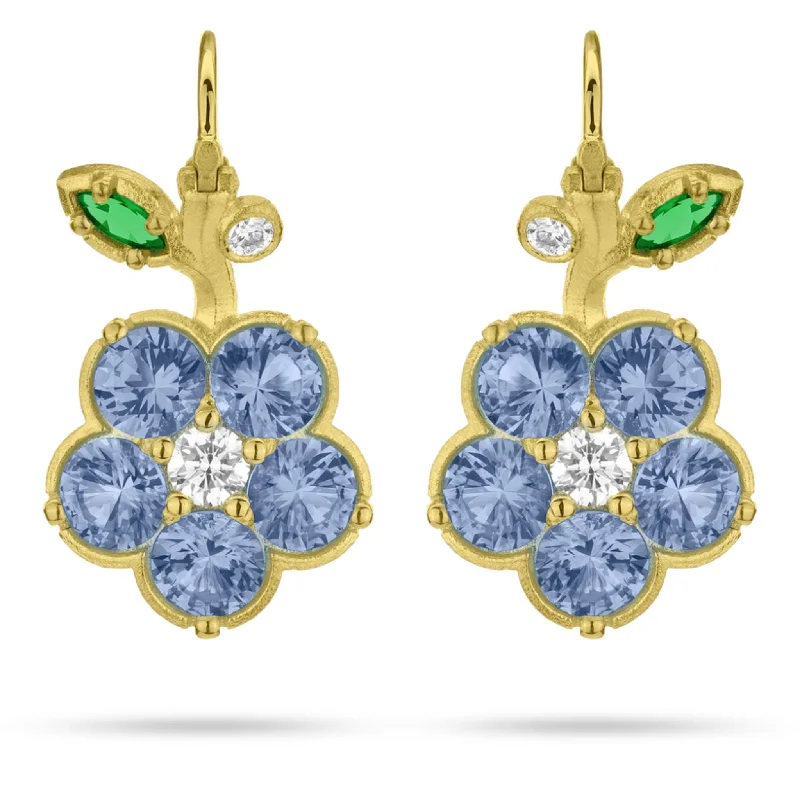 nature-themed apex ridge earrings-Paul Morelli Blue Sapphire Wild Child Drop Earrings