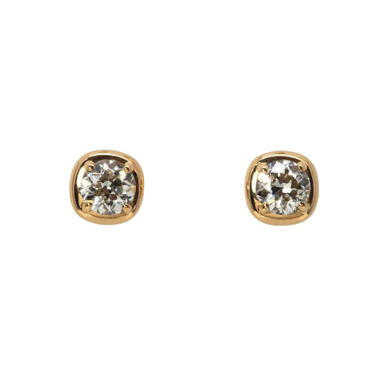 modern tiered emerald earrings-Single Stone .93ctw Cori Stud Earrings