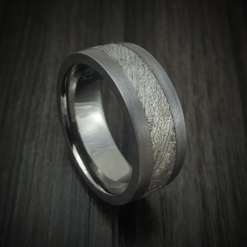 adjustable cedar ridge ring-Tantalum and Meteorite Custom Made Men's Ring