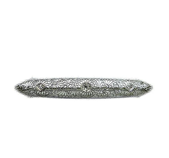 American 1940s Diamond Bar Brooch