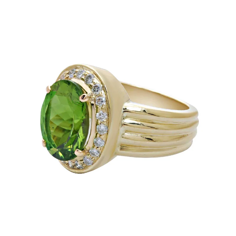 Ring-Peridot and Diamond