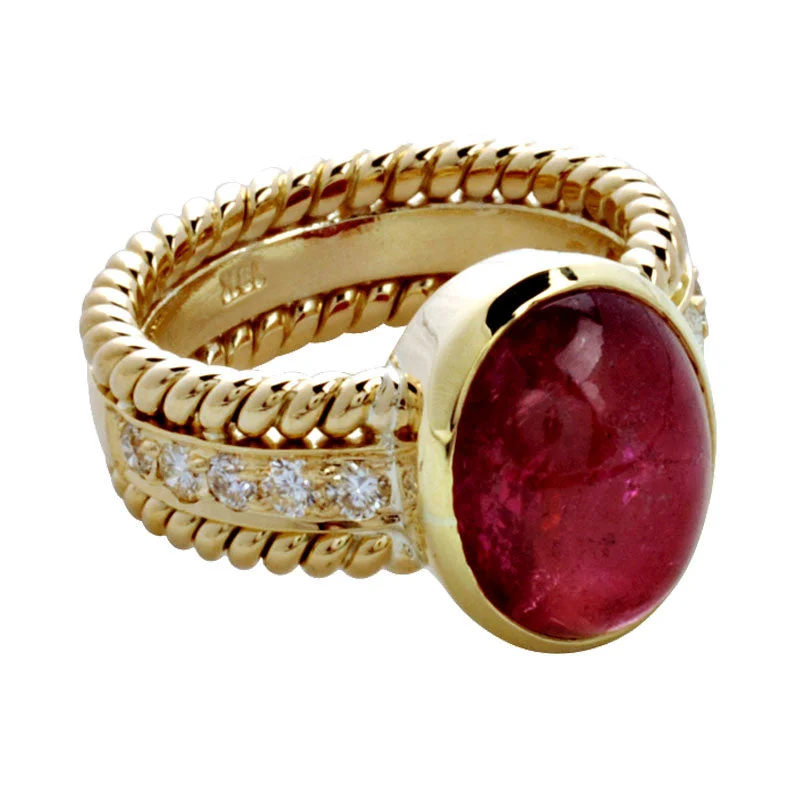 Ring-Rubellite and Diamond