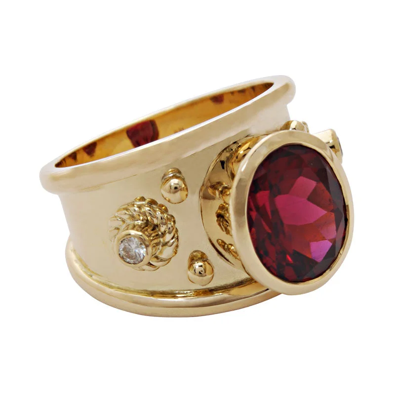 Ring-Rubellite and Diamond