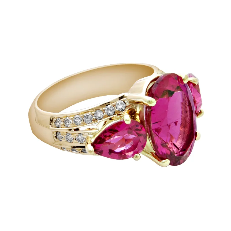 Ring-Rubellite and Diamond