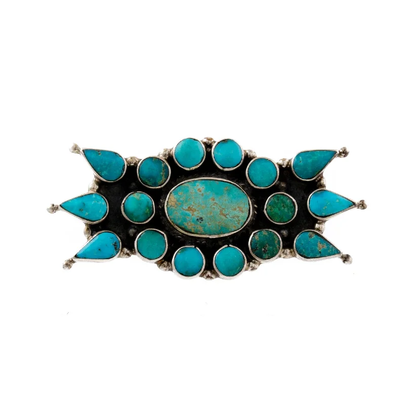 Vintage Turquoise "Snake Eye" Zuni Pin